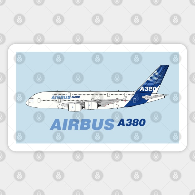 Airbus A380 Illustration Magnet by SteveHClark